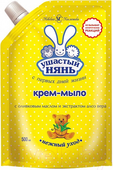 Изображение товара Крем-мыло жидкое детское Ушастый нянь С оливковым маслом и экстрактом Алоэ Вера (500мл)