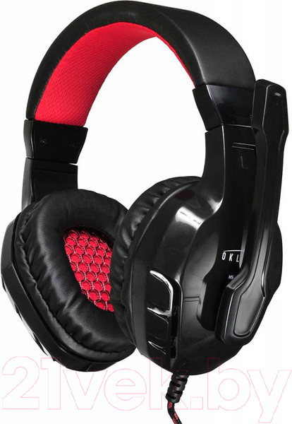 Изображение товара Наушники-гарнитура Оклик HS-L320G Phoenix (черный/красный)