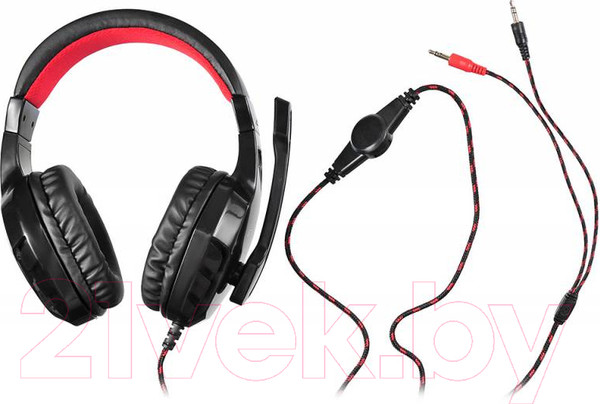 Изображение товара Наушники-гарнитура Оклик HS-L320G Phoenix (черный/красный)