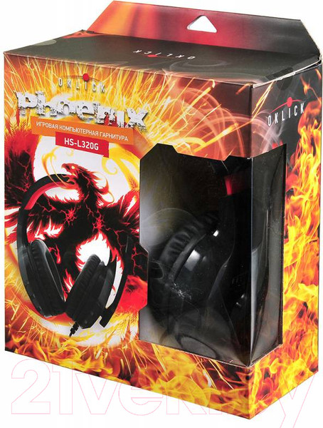 Изображение товара Наушники-гарнитура Оклик HS-L320G Phoenix (черный/красный)