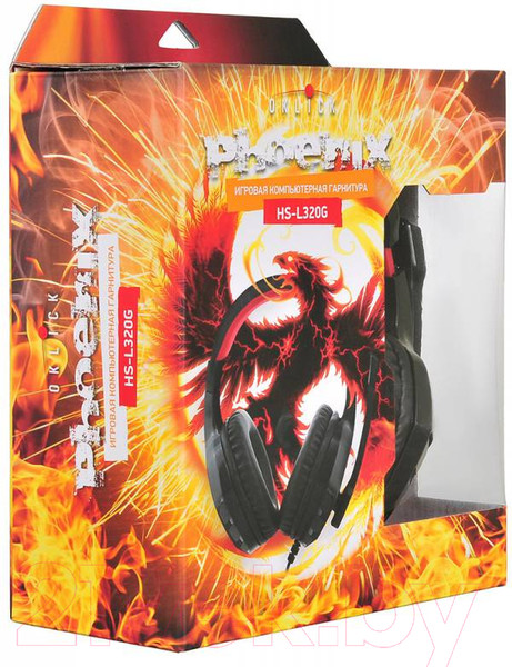 Изображение товара Наушники-гарнитура Оклик HS-L320G Phoenix (черный/красный)