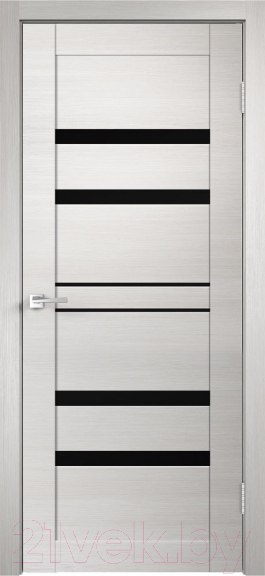 Изображение товара Дверь межкомнатная Velldoris Linea 6 70x200 (дуб белый поперечный/лакобель черный)