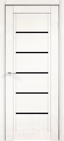 Изображение товара Дверь межкомнатная Velldoris Экошпон Next 1 70x200 (белый эмалит/лакобель черный)