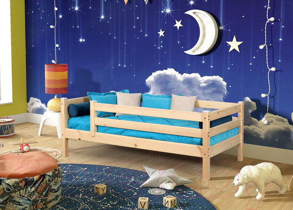 Изображение товара Кровать-тахта детская Мебельград Соня 70x160 (прозрачный лак)