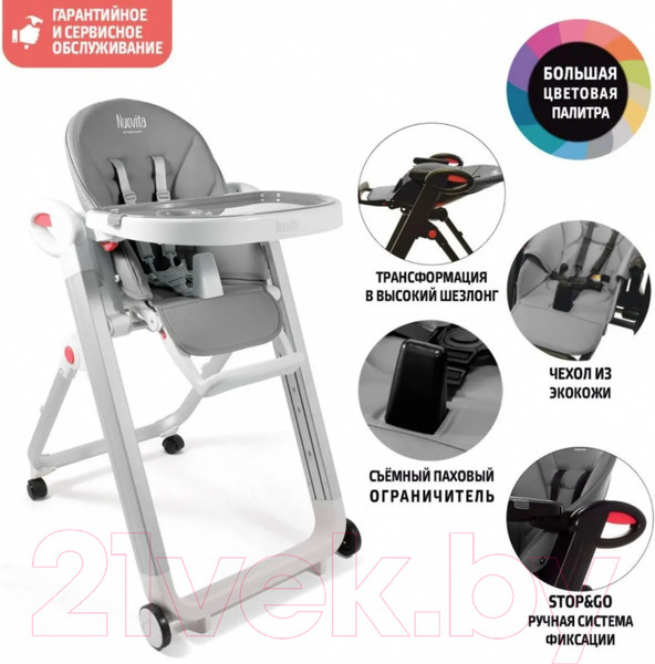 Изображение товара Стульчик для кормления Nuovita Futuro Bianco (темно-серый)