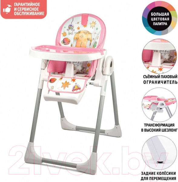 Изображение товара Стульчик для кормления Nuovita Grande (розовый космос)