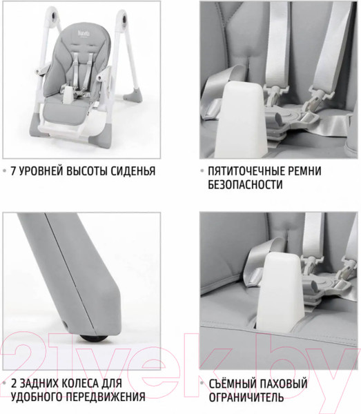 Изображение товара Стульчик для кормления Nuovita Lembo (малиновый/белый)