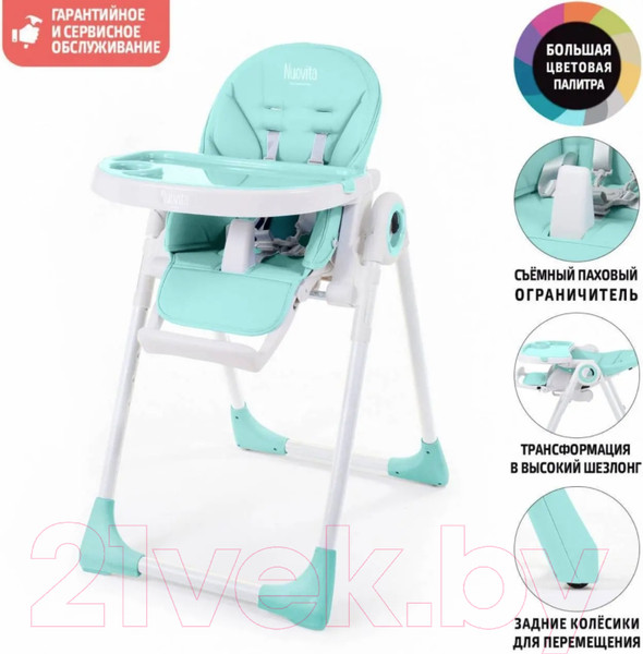 Изображение товара Стульчик для кормления Nuovita Lembo (тиффани/белый)