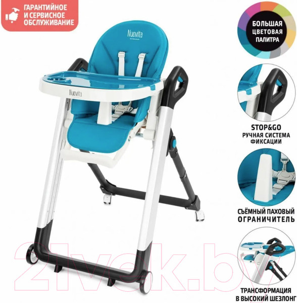 Изображение товара Стульчик для кормления Nuovita Orbita (морской/серебристый)