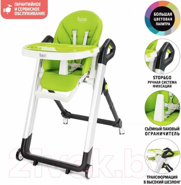 Изображение товара Стульчик для кормления Nuovita Orbita (зеленый/серебристый)