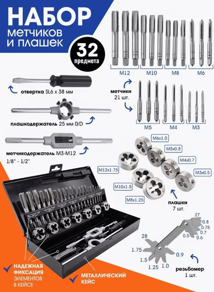 Изображение товара Набор метчиков RockForce RF-M032-1 (48308)
