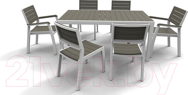 Изображение товара Стул пластиковый Keter Harmony Armchair / 236052 (белый/серый)