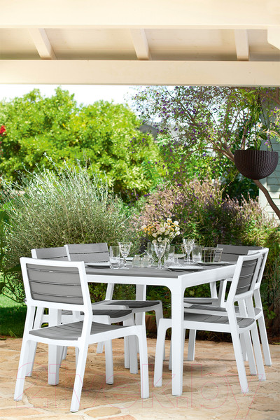 Изображение товара Стул пластиковый Keter Harmony Armchair / 236052 (белый/серый)