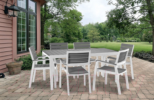 Изображение товара Стул пластиковый Keter Harmony Armchair / 236052 (белый/серый)