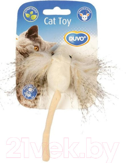Изображение товара Игрушка для кошек Duvo Plus Мышка с пушистыми ушками / 1717050/DV (бежевый)
