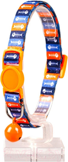 Изображение товара Ошейник Duvo Plus Рыбная кость / 11165/orange-blue (оранжевый/синий)