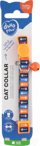 Изображение товара Ошейник Duvo Plus Рыбная кость / 11165/orange-blue (оранжевый/синий)