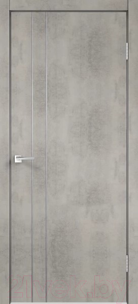 Изображение товара Дверь межкомнатная Velldoris Экошпон Techno M2 60x200 (муар светло-серый)