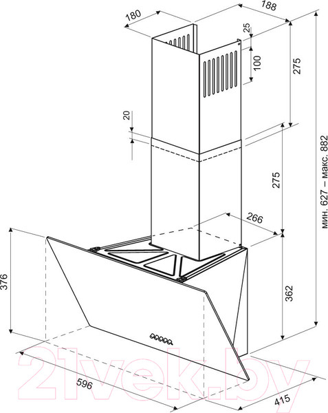 Изображение товара Вытяжка наклонная Krona Gabriele 600 White S / КА-00001897