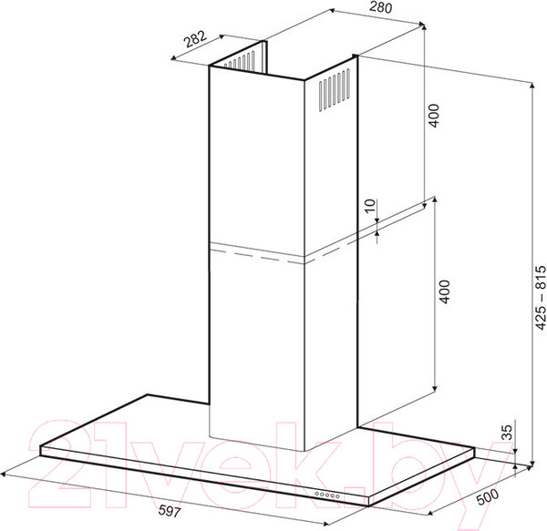 Изображение товара Вытяжка Т-образная Krona Joanna 600 PB / КА-00001457 (черный)