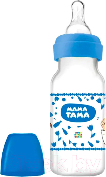 Изображение товара Бутылочка для кормления Мама Тама Классика. С силиконовой соской / MT/001 (125мл)