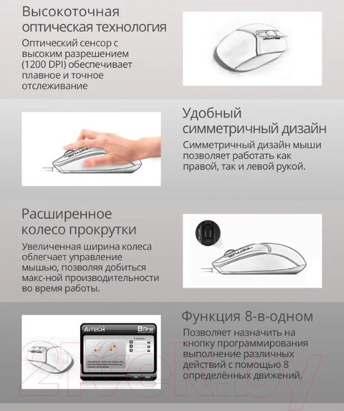 Изображение товара Мышь A4Tech Fstyler FM12 (черный)