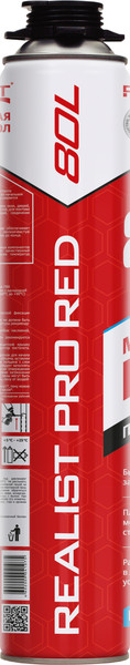 Изображение товара Пена монтажная Realist Pro Red Профессиональная зимняя (80л)