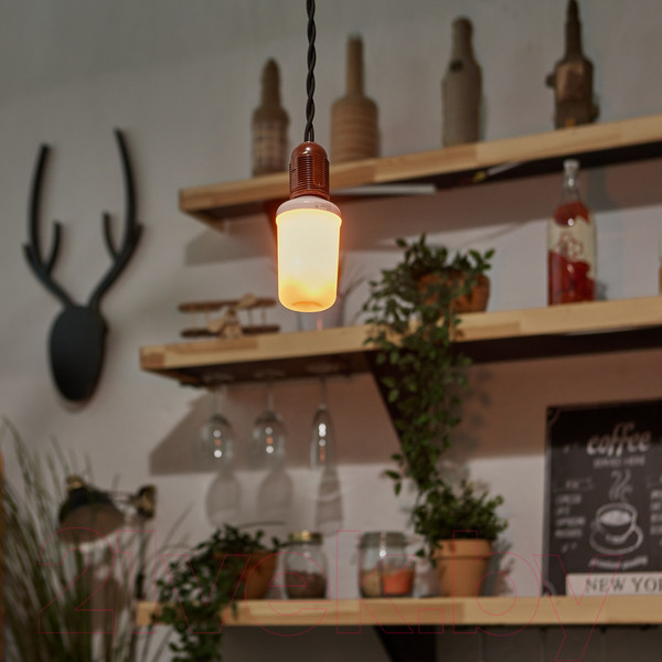 Изображение товара Лампа Uniel LED-L60-6W/FLAME/E27/FR PLD01WH / UL-00003360