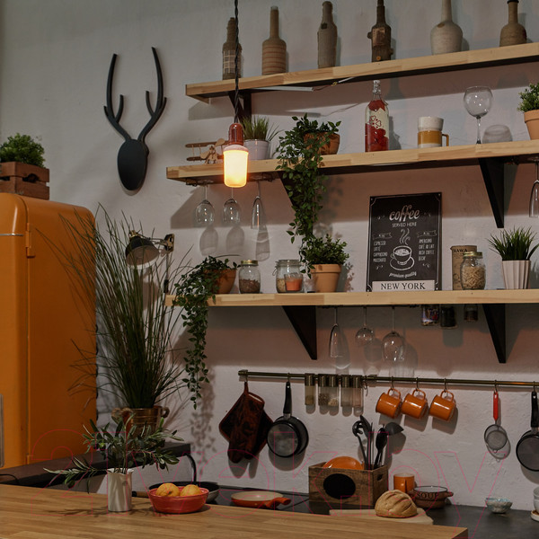 Изображение товара Лампа Uniel LED-L60-6W/FLAME/E27/FR PLD01WH / UL-00003360