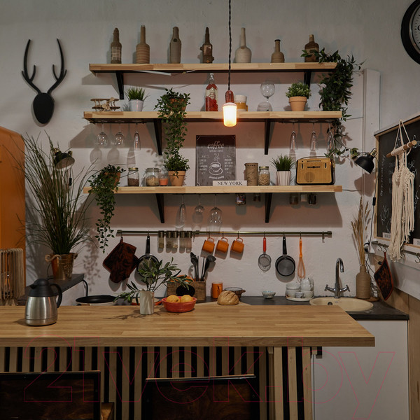 Изображение товара Лампа Uniel LED-L60-6W/FLAME/E27/FR PLD01WH / UL-00003360