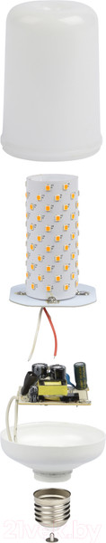 Изображение товара Лампа Uniel LED-L60-6W/FLAME/E27/FR PLD01WH / UL-00003360