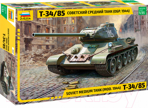 Изображение товара Сборная модель Звезда Советский средний танк Т-34/85 / 3687