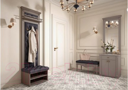 Изображение товара Секция в прихожую Мебельград Лилль 2 с зеркалом 60 (капучино/мокко)