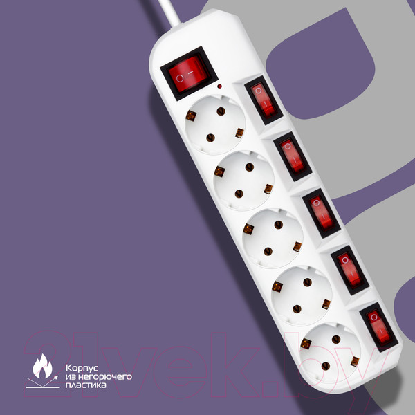 Изображение товара Сетевой фильтр Buro 500SH-1.8-SW-W (белый)