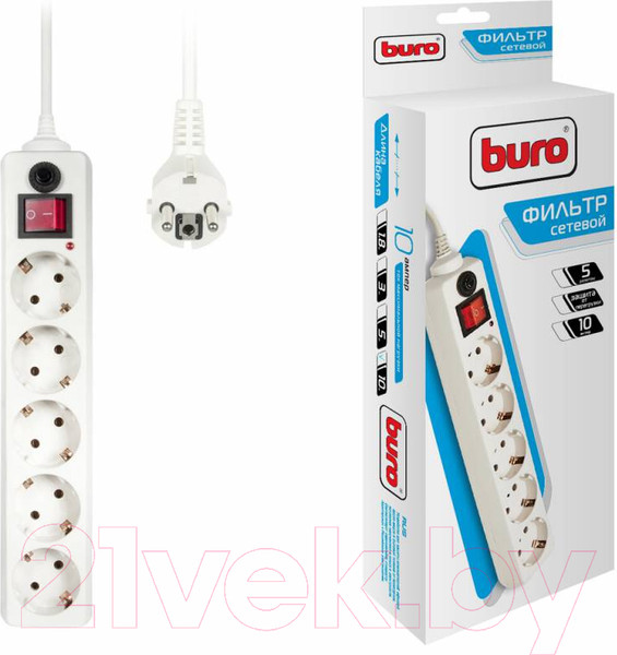 Изображение товара Сетевой фильтр Buro 500SH-10-W (белый)