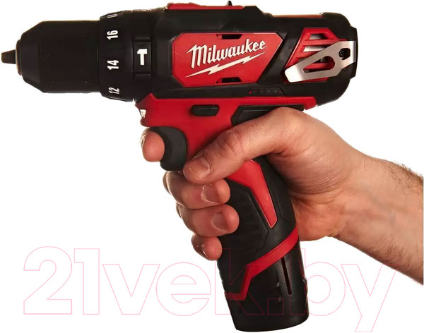 Изображение товара Аккумуляторная дрель-шуруповерт Milwaukee M12 BPD-202С / 4933441940