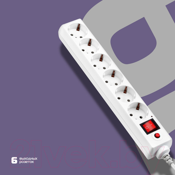 Изображение товара Сетевой фильтр Buro 600SH-16-1.8-W (белый)