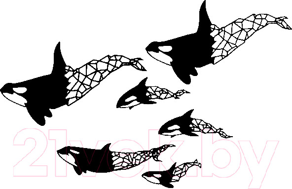 Изображение товара Декор настенный Arthata Голубые киты 160x250-B / 077-6 (черный)