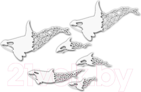 Изображение товара Декор настенный Arthata Голубые киты 80x130-V / 077-6 (белый)