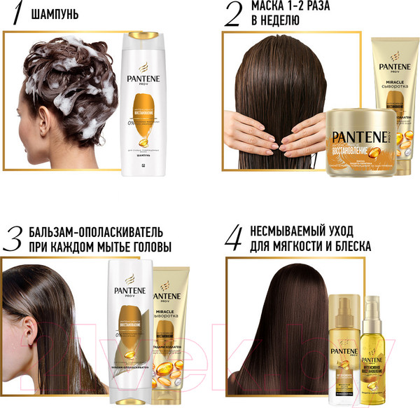 Изображение товара Шампунь для волос PANTENE Интенсивное восстановление (250мл)