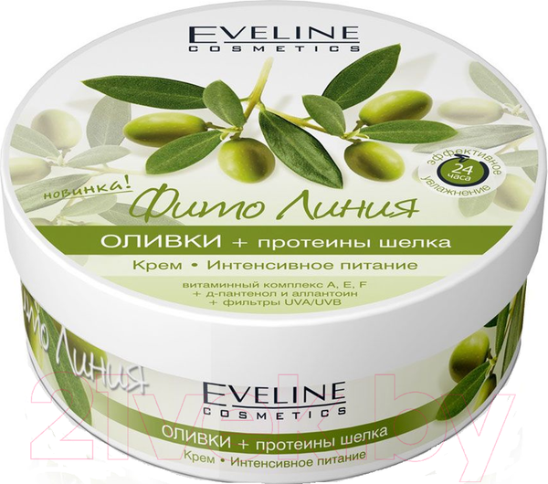 Изображение товара Крем для тела Eveline Cosmetics Фито Линия оливки протеины шелка интенсивное питание (210мл)