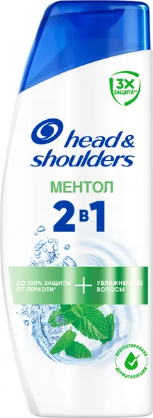 Изображение товара Шампунь для волос Head & Shoulders Ментол против перхоти 2 в 1 (200мл)