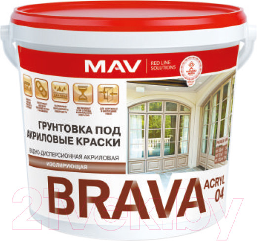 Изображение товара Грунтовка MAV Brava ВД-АК-04 (1л, белый)