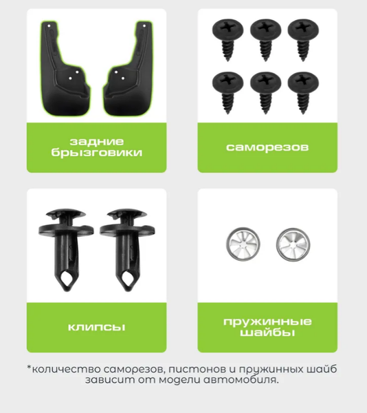 Изображение товара Комплект брызговиков FROSCH NLF.A0N009.E1 для Chery Tiggo 7 Pro (2шт, задние)