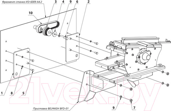 Изображение товара Адаптер для станка БЕЛМАШ ИЭ6009 А4.2 / SD03.35.000