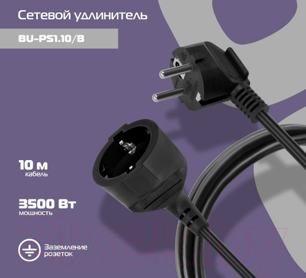 Изображение товара Удлинитель Buro BU-PS1.10/B (черный)