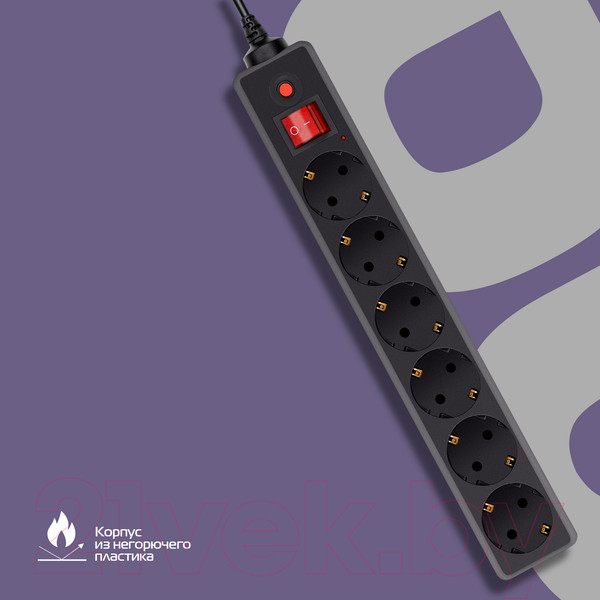 Изображение товара Сетевой фильтр Buro 600SH-16-1.8-B (черный)