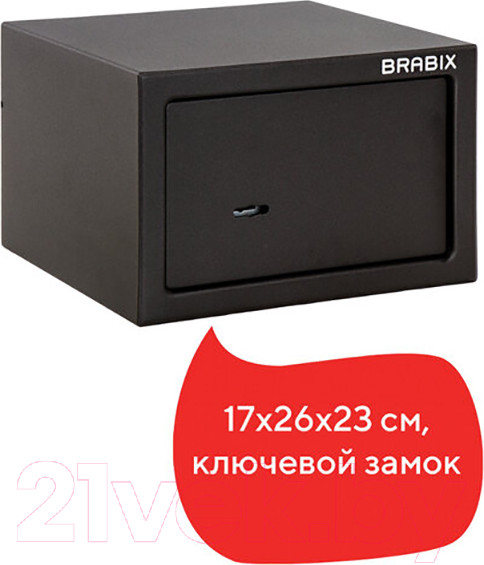 Изображение товара Мебельный сейф Brabix SF-170KL / 291142 (черный)