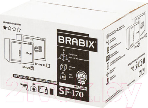 Изображение товара Мебельный сейф Brabix SF-170KL / 291142 (черный)