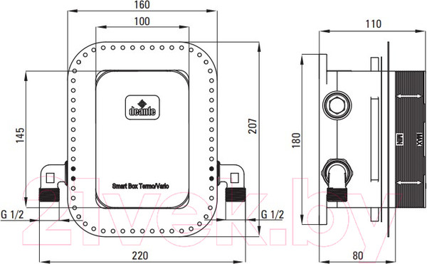 Изображение товара Душевая система со смесителем Deante Box BXYZ0EBT